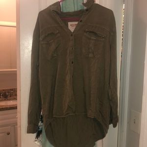 Button up army green shirt